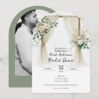Arche en bois floral verdure roses Baby Shower
