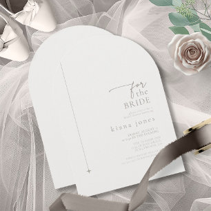 Invitation Arche en poudre de Fête des mariées de neutre chic