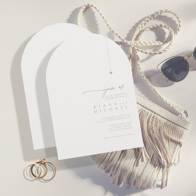 Invitation Arche en poudre Mariage à neutre chic ID1020 (Créateur téléchargé)