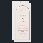 Invitation Arche en terre cuite et crème minimaliste long Mar<br><div class="desc">Peut être customisé pour répondre à vos besoins. © Gorjo Designs. Fait pour vous via la plateforme Zazzle. // Vous cherchez des articles correspondants ? Autre papeterie de l'ensemble disponible dans la section "collections" de mon magasin. // Besoin d'aide pour customiser votre design ? Vous avez d'autres idées ? N'hésitez...</div>