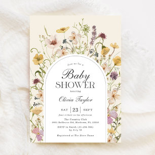 Invitation Arche fleur sauvage Baby shower