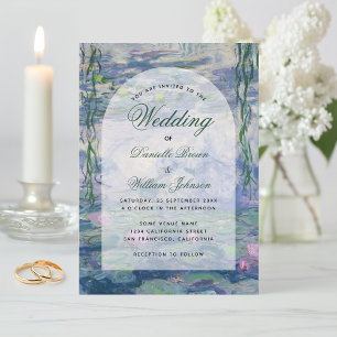 Invitation Arche Floral de Monet Élégant Mariage Nymphéas 