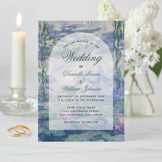 Invitation Arche Floral de Monet Élégant Mariage Nymphéas