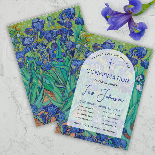 Invitation Arche Florale de Confirmation Bleu Iris Art Van Go