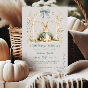 Invitation Arche florale de lapin à l'aquarelle, Baby Shower