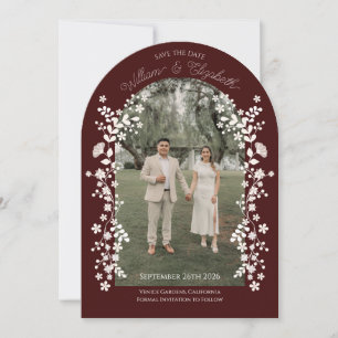 Invitation Arche florale du marron romantique Enregistrer la
