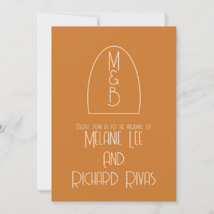 Invitation Arche initiale de mariage en terre cuite