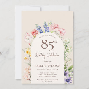 Invitation Arche Jardin Floral Beige Whimsical 85e anniversai