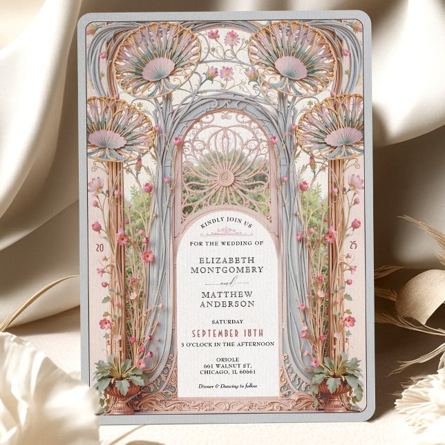 Invitation Arche Mariage Art Nouveau (Créateur téléchargé)