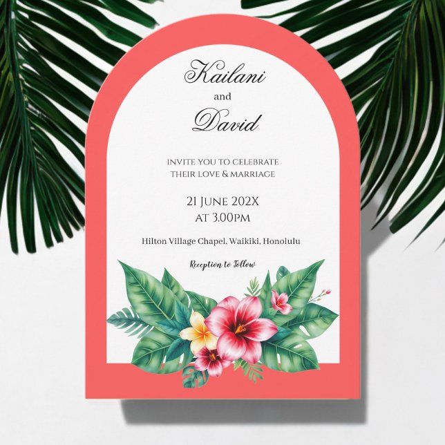 Invitation Arche mariage avec portrait en couple (Créateur téléchargé)