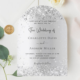 Invitation Arche mariage de confetti d'argent