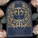 Invitation Arche Mariage d'épée d'or médiévale bleue<br><div class="desc">Donnez le ton à votre mariage d'imaginaire médiéval avec un design audacieux d'invitation à l'arc : une épée d'or grandiose entourée de fleurs contre un arrière - plan bleu. Parfait pour les couples rêvant d'une fête épique et romantique. Faites légendaire votre histoire d'amour dès le premier regard ! REMARQUE :...</div>