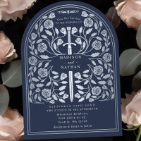 Arche Mariage d'épée médiévale Bleu Royal