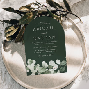 Invitation Arche Mariage feuille verte