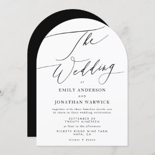 Invitation Arche Mariage moderne en noir et blanc