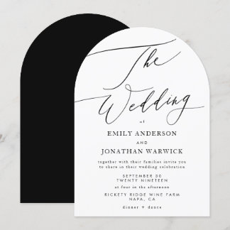 Invitation Arche Mariage moderne en noir et blanc