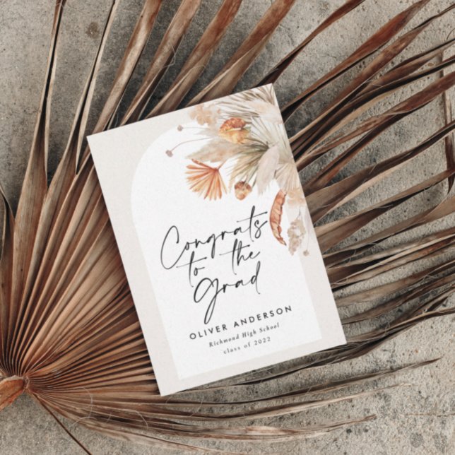 Invitation Arche photo de grade en terre cuite pampas botaniq (Créateur téléchargé)