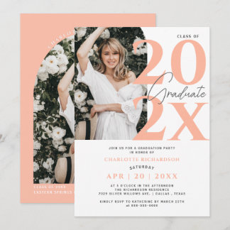 Invitation Arche photo moderne élégante de la partie de gradu