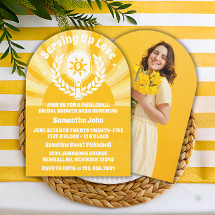 Invitation Arche photo Retro Sunshine Pickleball Fête des mar