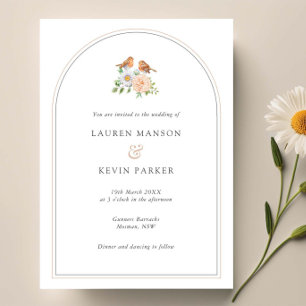 Invitation Arche simple classique amour oiseaux mariage