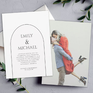Invitation Arche simple moderne avec Mariage photo