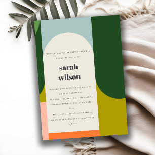 Invitation Arche Super colorée Baby shower Abstrait