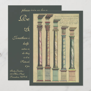 Invitation Architecture Renaissance vintage ; Fête de retrait
