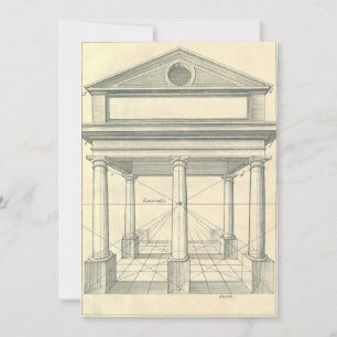 Invitation Architecture vintage, Portico romain avec Colonnes