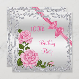 Invitation Arcs de fleur et anniversaire de diamants 100th