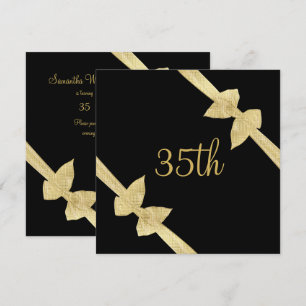 Invitation Arcs élégants en faux or pour 35e anniversaire