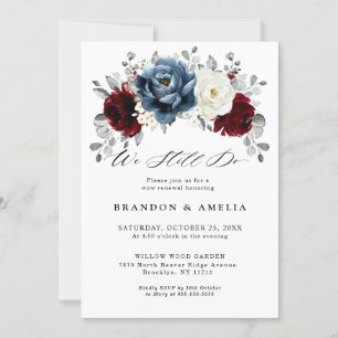 Invitation Ardoise Burgundy Blanc Ivory Floral Nous le faison
