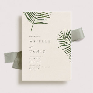 Invitation Areca Moderne Aquarelle Palm Mariage