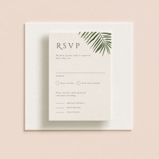 Invitation Areca Moderne Aquarelle Palm Wedding RSVP