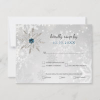 argent aqua snowflakes mariage hiver rsvp