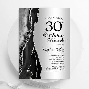 Invitation Argent Black Agate 30e anniversaire