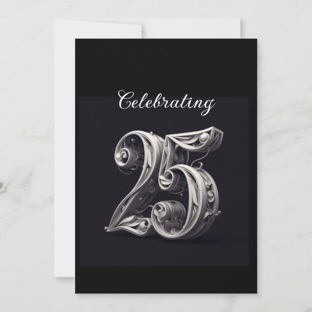 INVITATION ARGENT DE CLASSE 25E ANNIVERSAIRE MARIAGE (Dos)