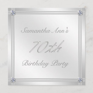 Invitation Argent et fête d'anniversaire d'effet de diamant