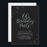 Invitation Argent et noir | Modern Chic 60th Birthday Party<br><div class="desc">Fêtons votre journée spéciale avec cette élégante invitation à la fête de l'argent. Ce design présente une typographie argentée chic "60th Birthday Party" avec des graphismes étincelants. La couleur de l'arrière - plan est en noir, mais n'hésitez pas à la modifier pour l'adapter à votre thème de fête. D'autres invitations...</div>