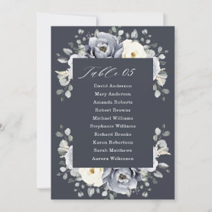 Invitation Argent Gris ivoire Floral Hiver Plat Graphique Inv