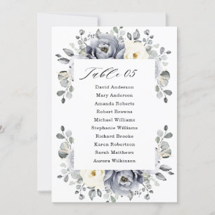 Invitation Argent Gris ivoire Floral Winter Seins Chart