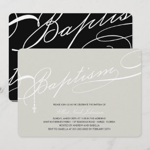 Invitation Argent préétabli de croix de chapelet de baptême
