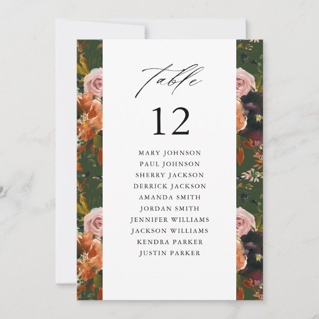 Invitation Argent Rustique, Graine pourpre Tableau Numéro de  (Devant)