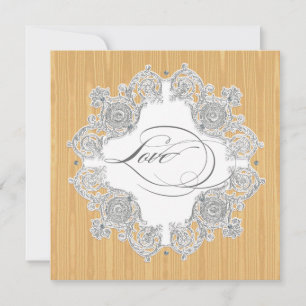 Invitation Argent Swirl Moire - Mariage officiel Gold Grey