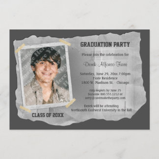 Invitation argenté de fête de remise des diplômes