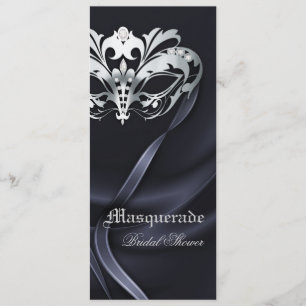 Invitation argentée de Fête de la mariée de noir
