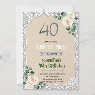 Invitation Argenterie damassée 40e anniversaire