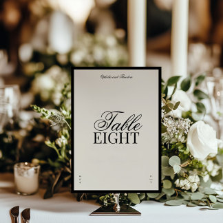 Invitation Aria | Black Beige Elegant Wedding Table Number