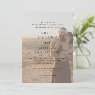 Invitation Ariel Elegant Photo Mariage moderne