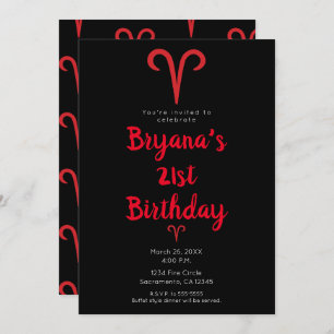 Invitation ARIES Astrologie Zodiaque Mars Avril Anniversaire