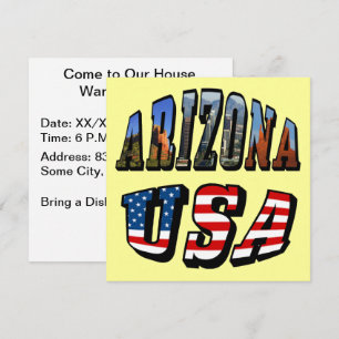 Invitation Arizona Picture et USA Flag Text